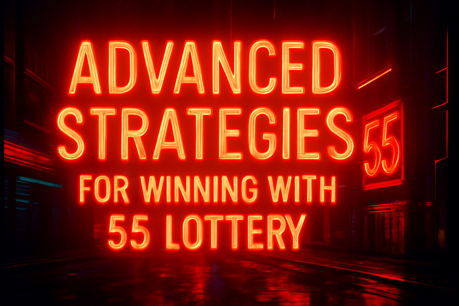 Informational scene depicting the update guide for the 55 Lottery app.