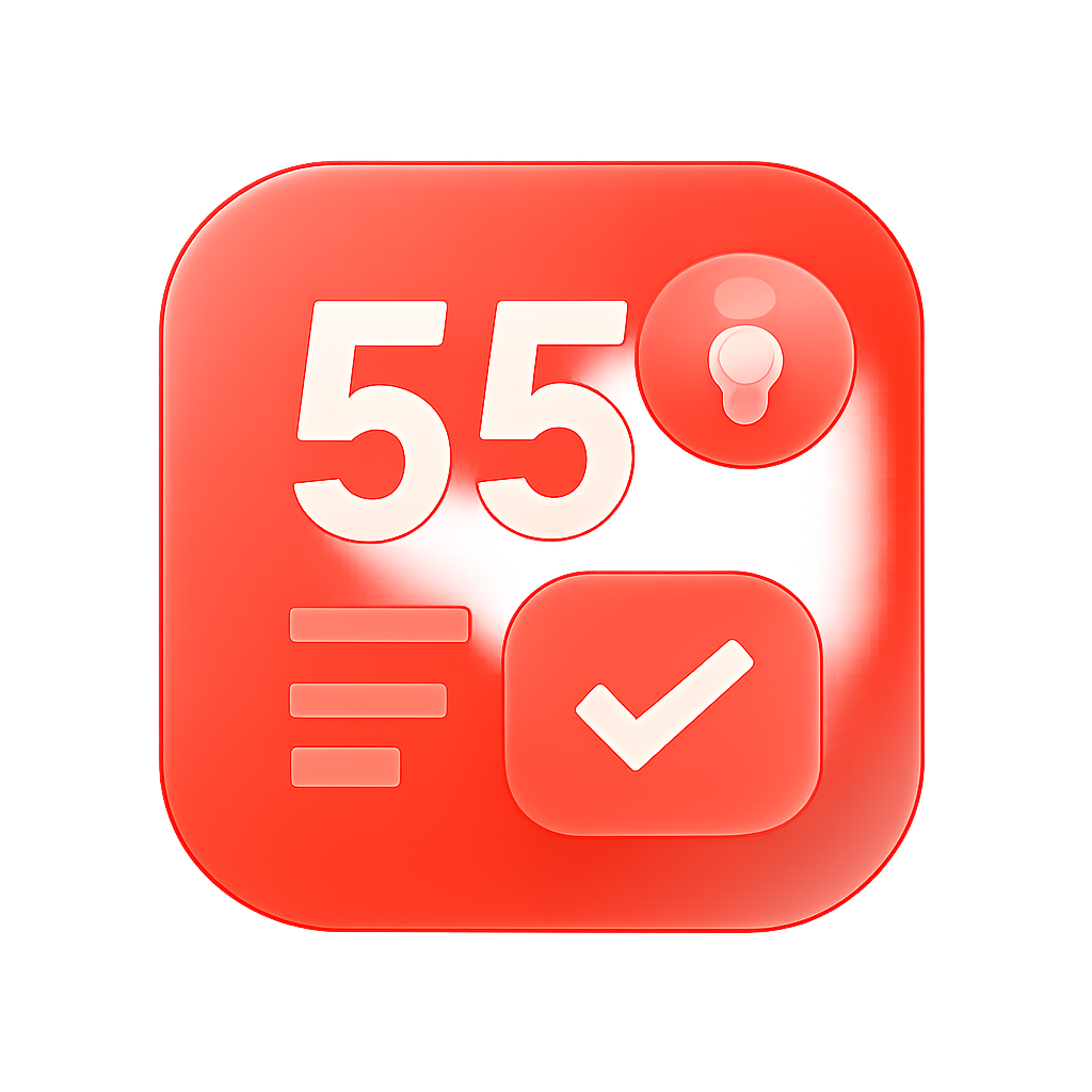 Icon representing the process of receiving updates for the 55 Lottery app.