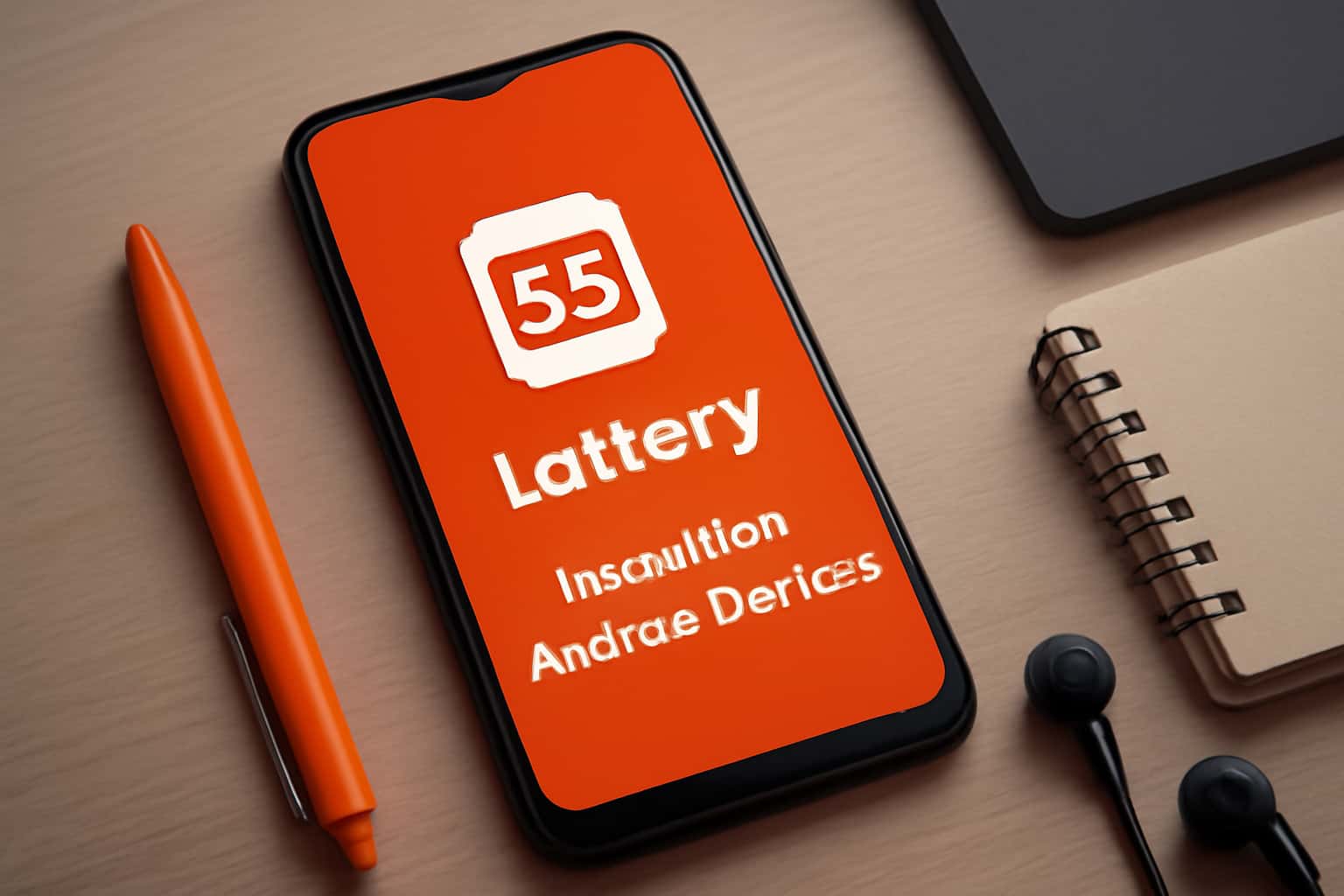Informational graphic about installing 55 Lottery on Android devices.