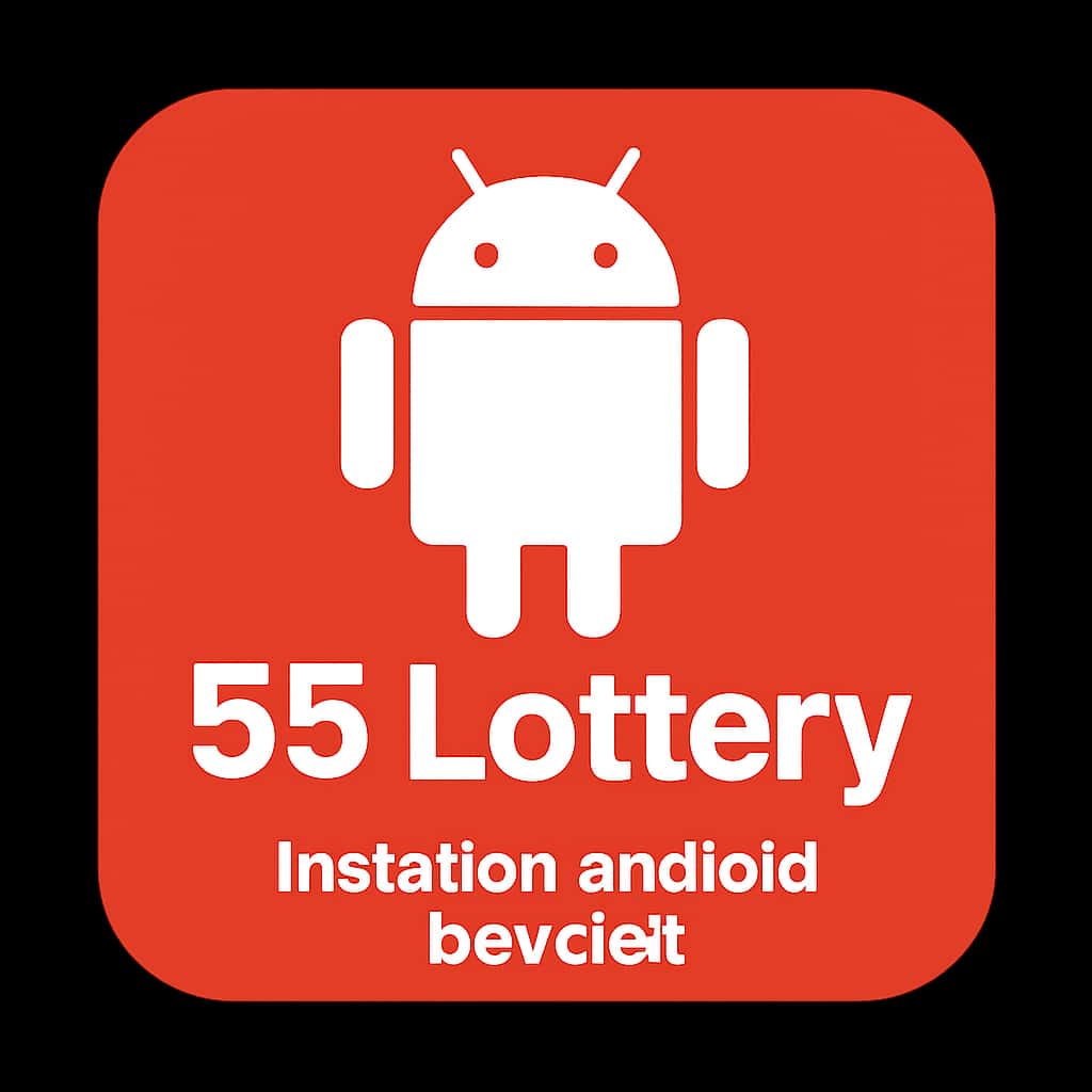 Badge for installing 55 Lottery on Android devices.