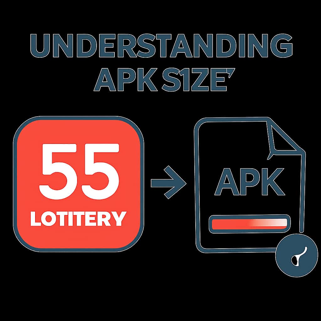 An educational illustration about APK size for 55 Lottery.