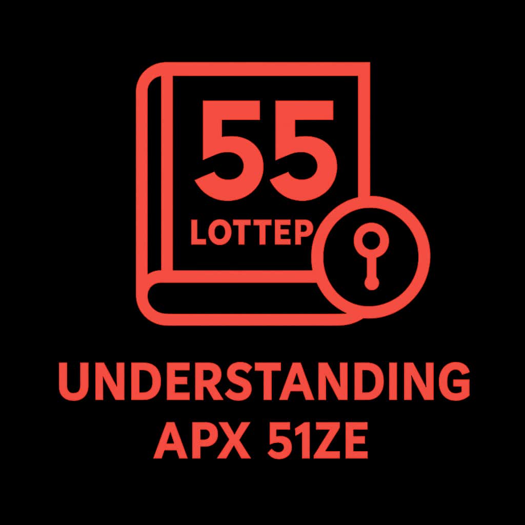An icon representing 55 Lottery APK size guidance.