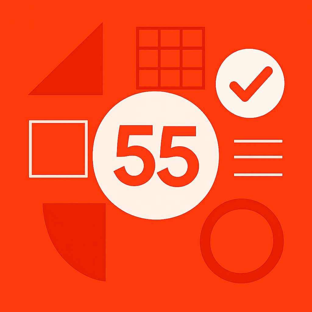 Icon representing usage guidelines for 55 Lottery.