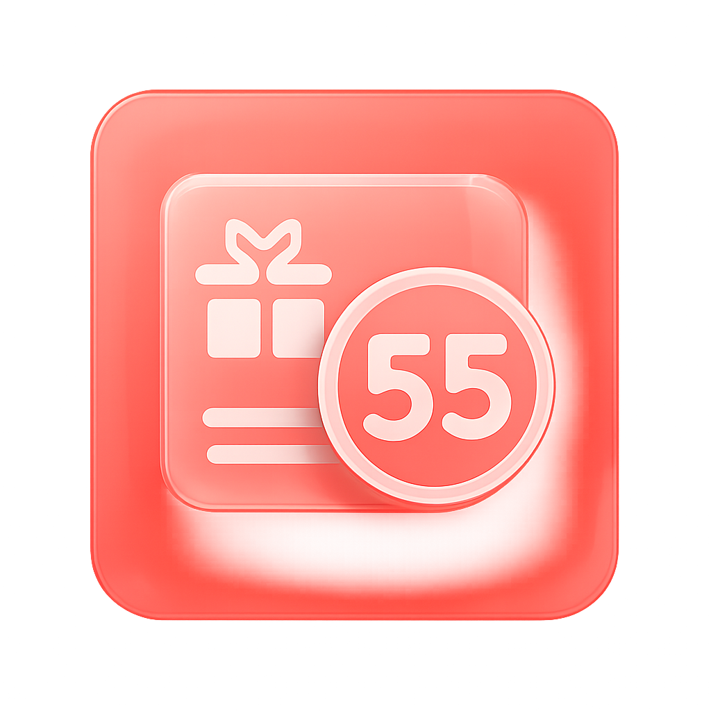 Icon concept for FAQs and Help for 55 Lottery.