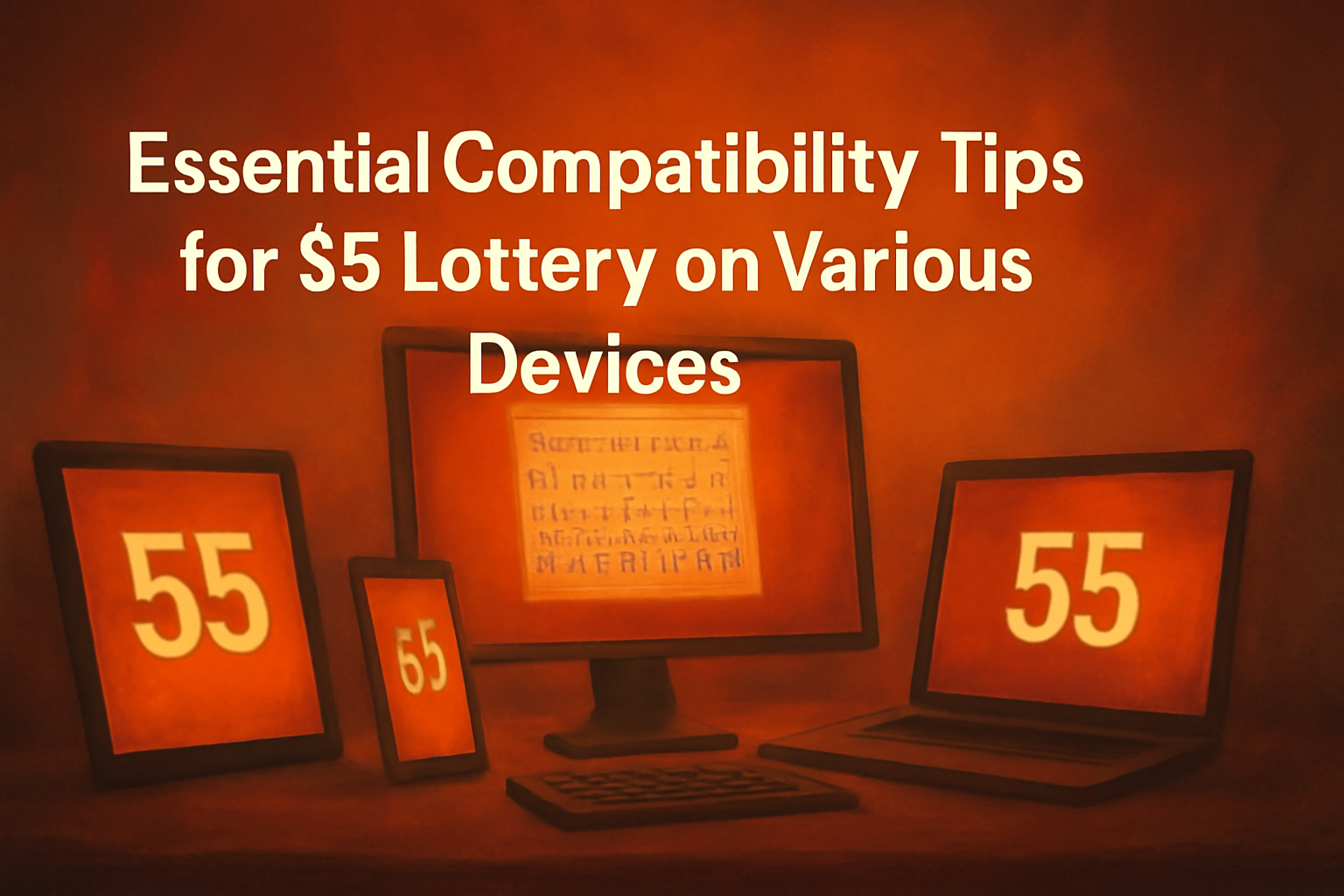 An illustrative guide covering mobile compatibility for the 55 Lottery app.