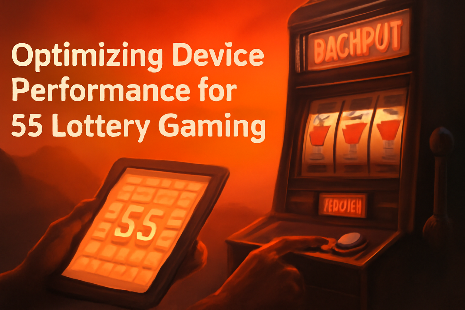 Informational graphic illustrating the process of receiving updates for the 55 Lottery app.