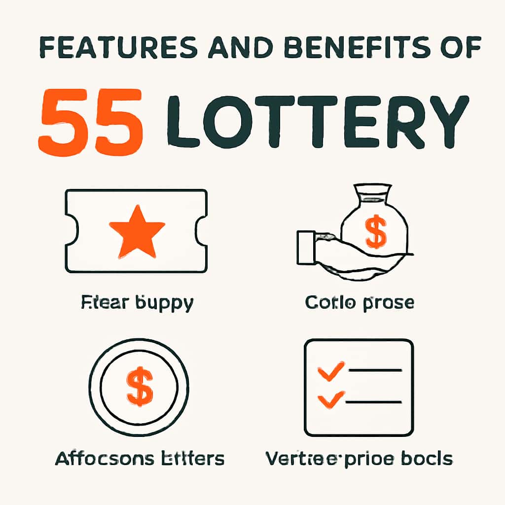 An educational diagram illustrating the benefits of 55 Lottery.