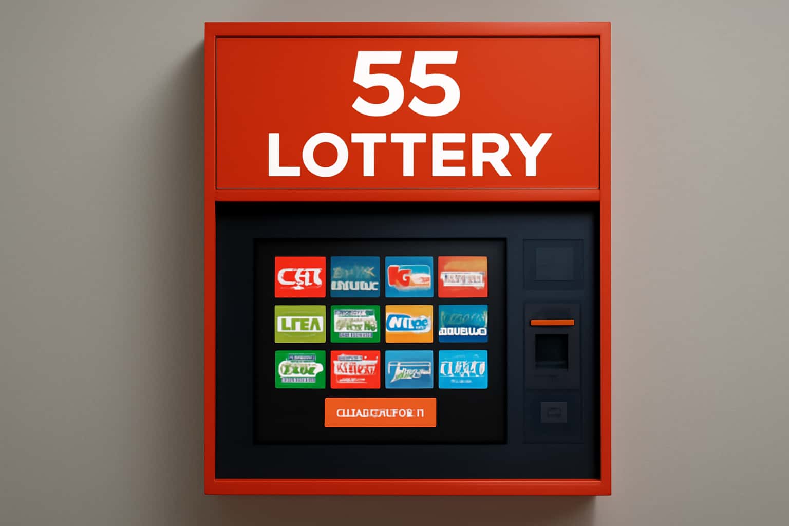 Informational graphic illustrating the installation process of the 55 Lottery app.