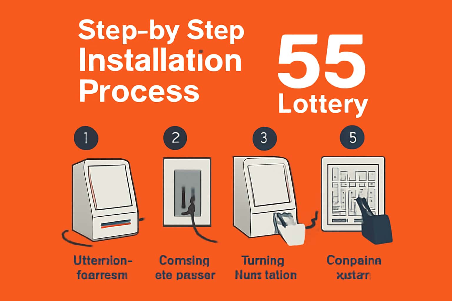 An informative depiction of the 55 Lottery Installation Process with the title prominently displayed.