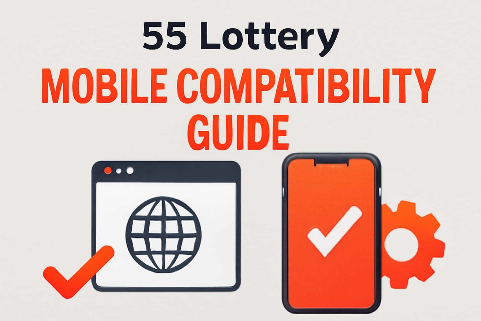 An illustrative guide covering mobile compatibility for the 55 Lottery app.