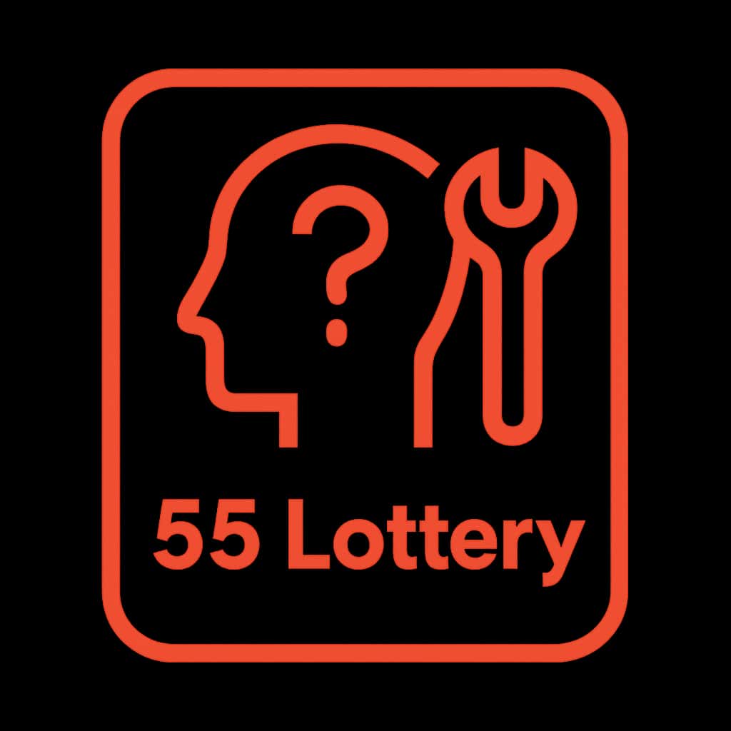 Icon representing technical help for 55 Lottery users.