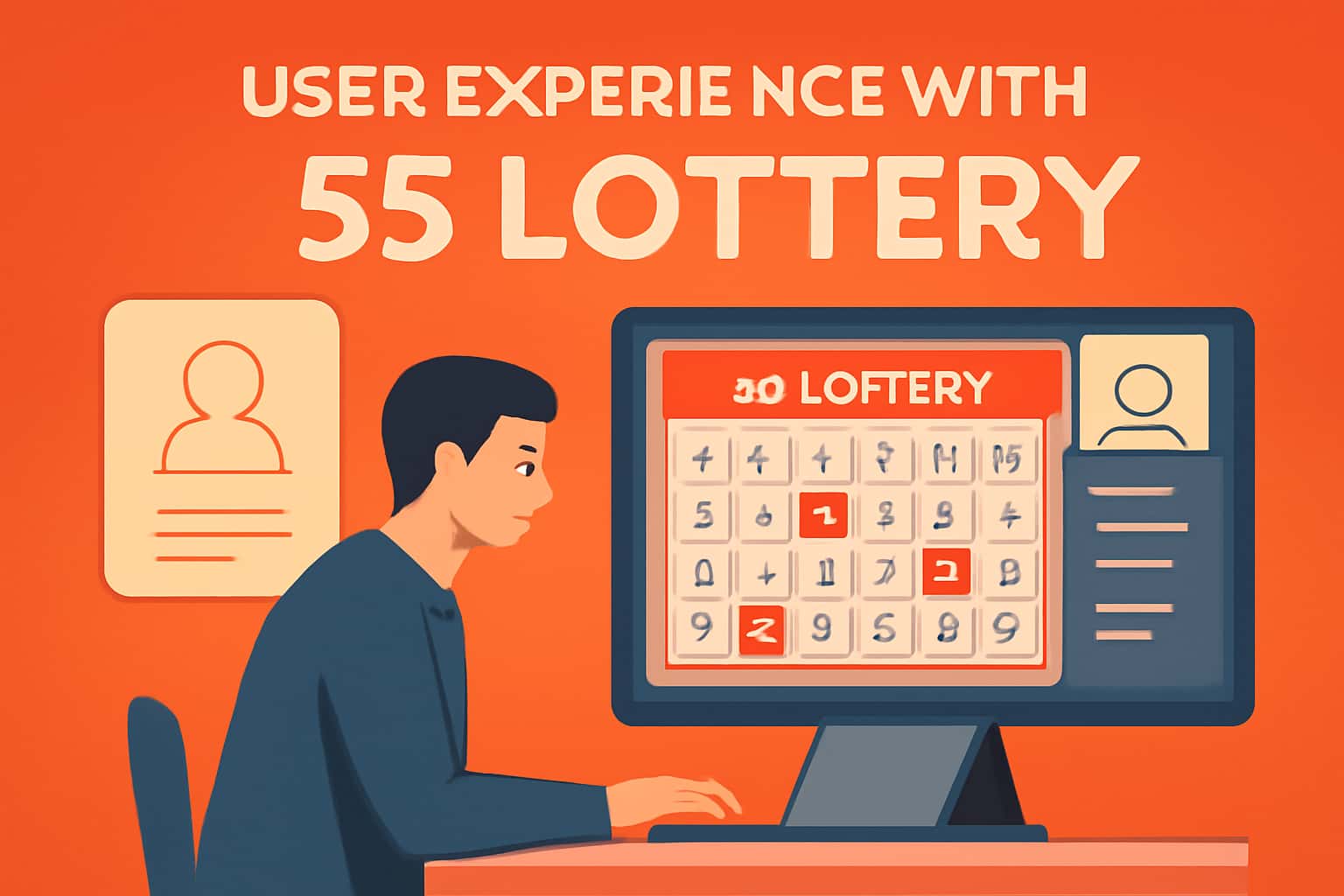 An informative scene showcasing the user experience associated with 55 Lottery.