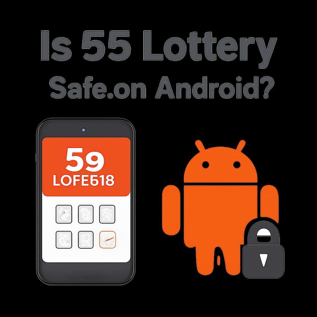 Diagram explaining safety measures for the 55 Lottery app on Android