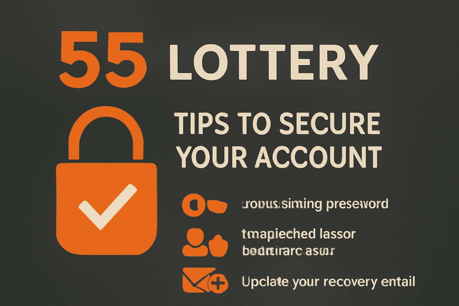 A technological scene illustrating account security for the 55 Lottery application.